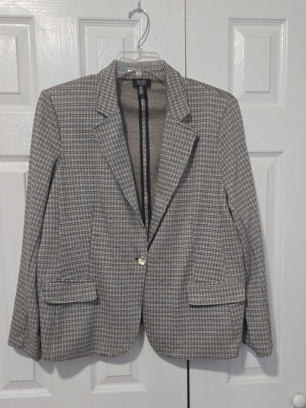 Lightweight Plaid Single-Button Blazer Jacket XL